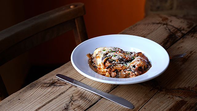 eggplant parmigiana dish